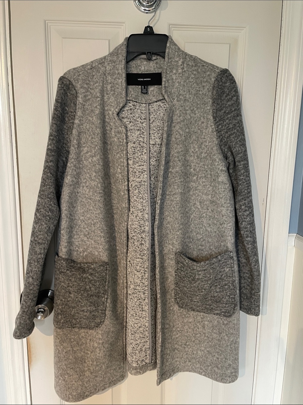 Vero Moda Two-Tone Gray Open light jacket with Patch Pockets